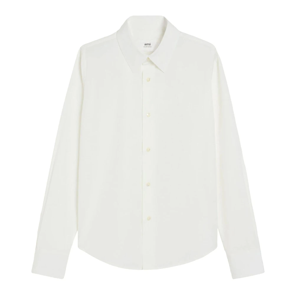 Ami Paris Witte Knoopshirt Lange Mouwen White Dames