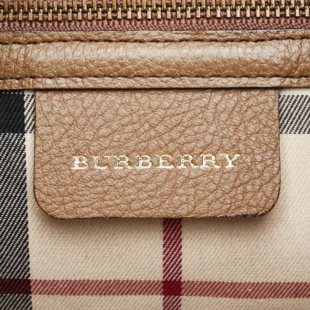 Burberry Vintage Pre-owned Leather handbags Beige Dames