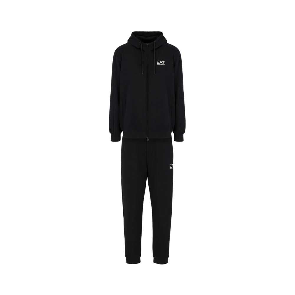 Emporio Armani EA7 Sportief Zwart Hoodie Jogger Set Black Heren