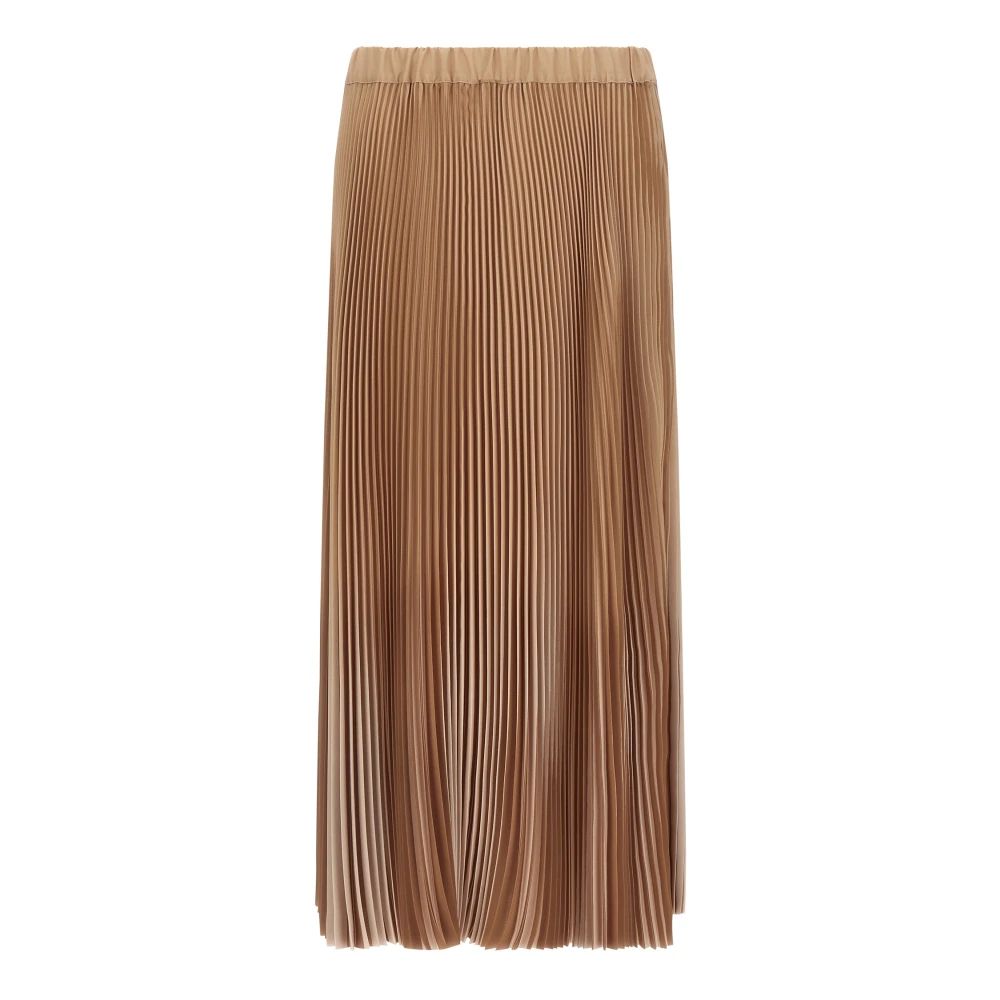 Fabiana Filippi Women's Beige Midi Skirts, M, Bicolor Pleated Satin Skirt