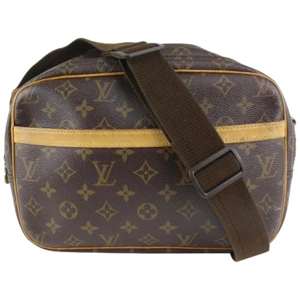 Louis Vuitton Vintage Monogram Crossbody Väska - Begagnad Reporter PM Brown, Dam