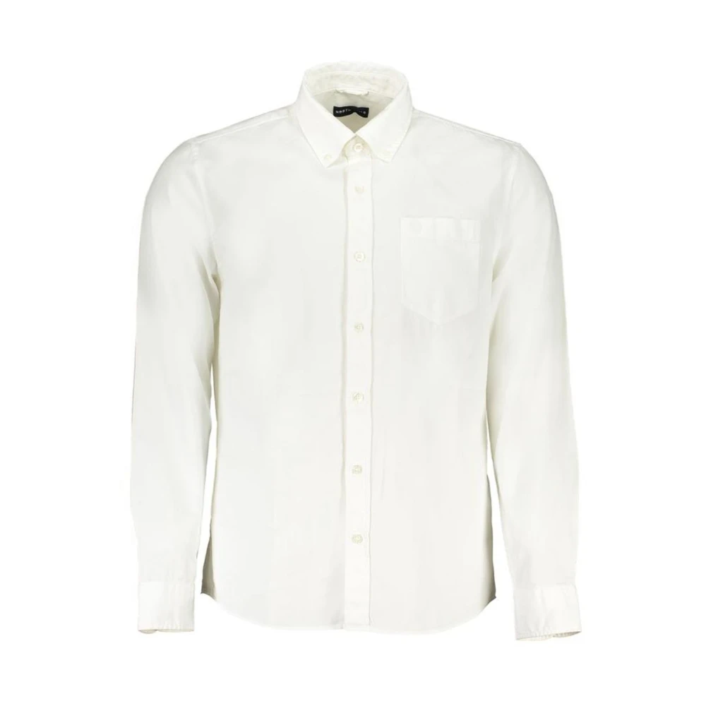 North Sails Uomo Bianco Camicia Bianca In Cotone Manica Lunga - Immagine 4
