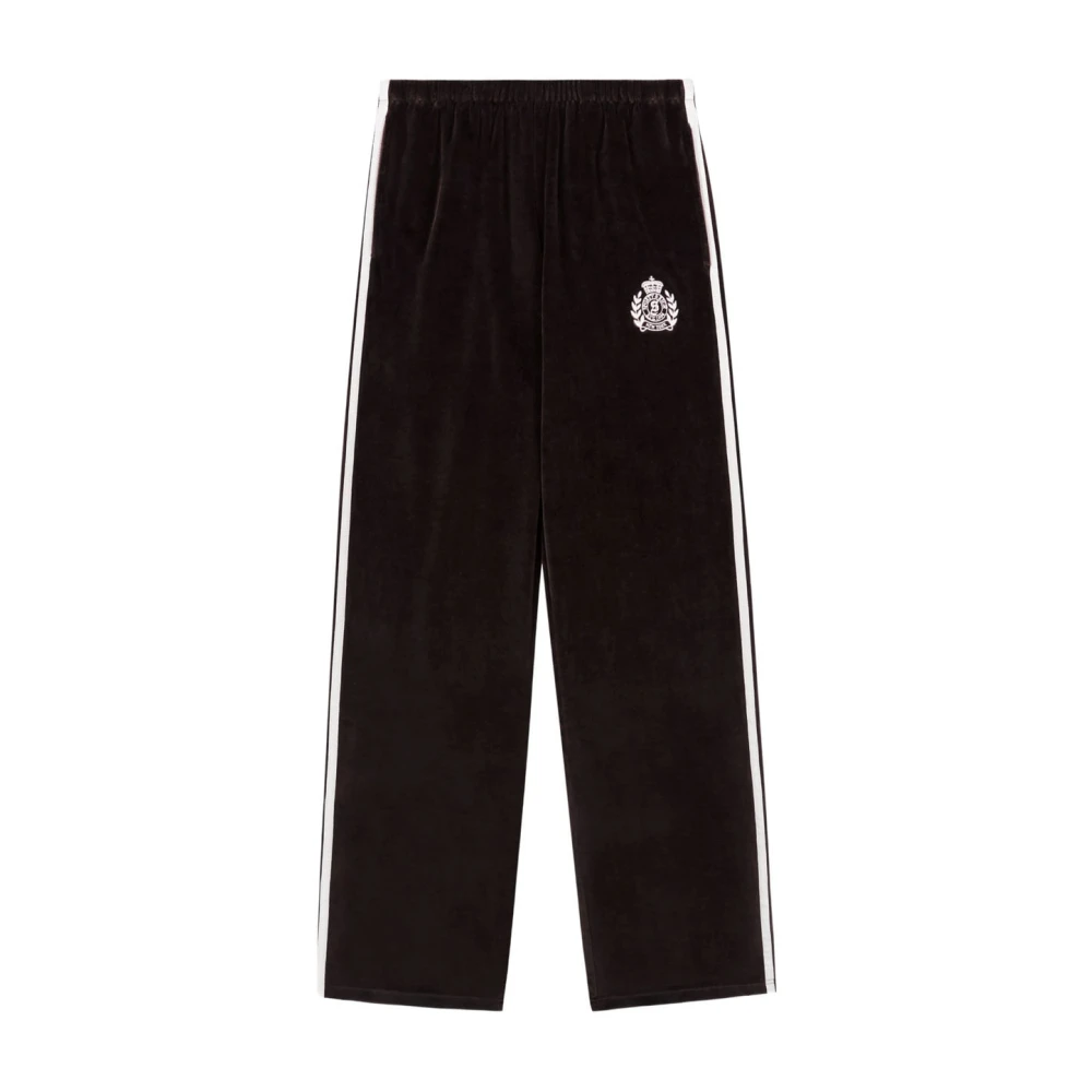 Sporty & Rich Women's Brown Ny Crest Velour Sweatpant