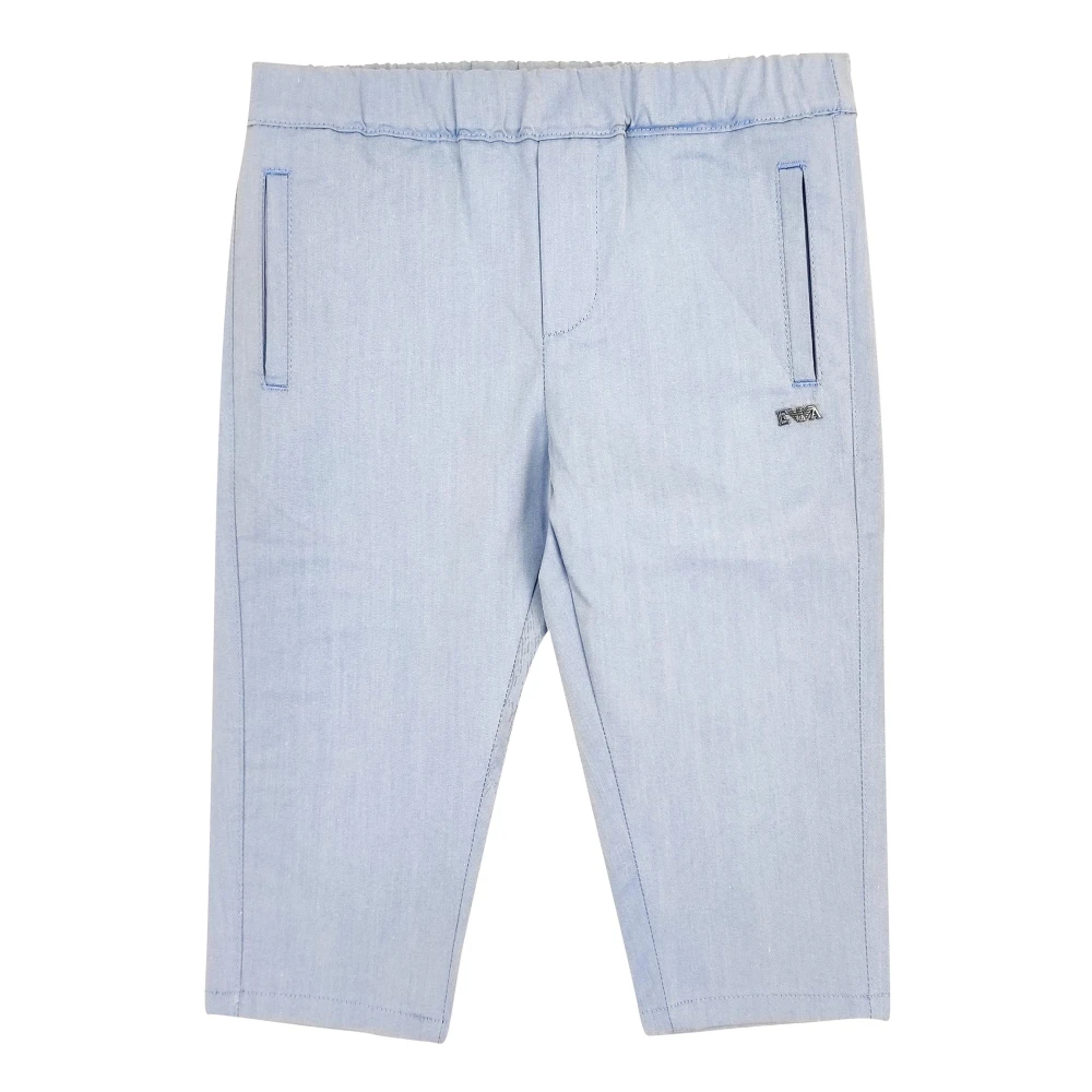 Emporio Armani Boys Blue Cotton Trousers - Trousers - 2 Y - Kids