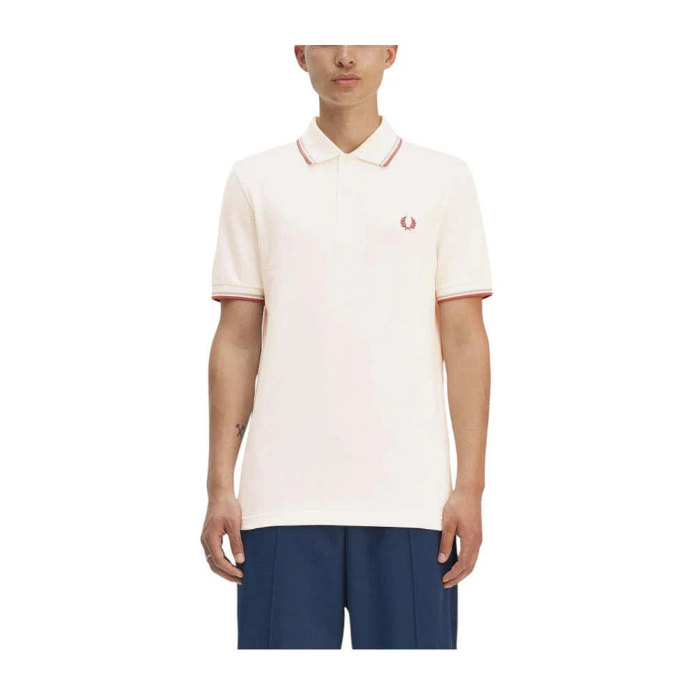 Fred Perry Men's White Iconic Polo Shirt With Laurel Logo