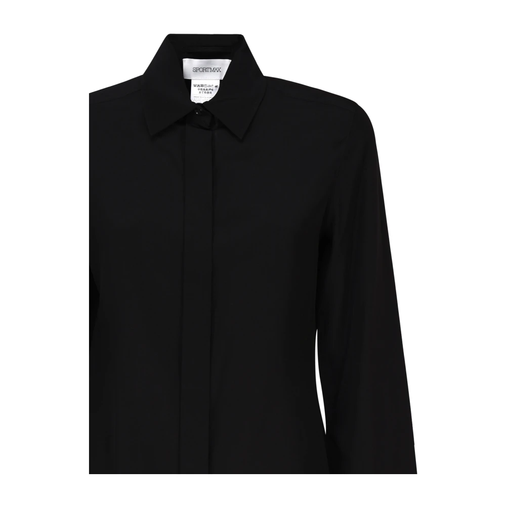 SPORTMAX Zwarte Katoenen Elastan Shirts Black Dames