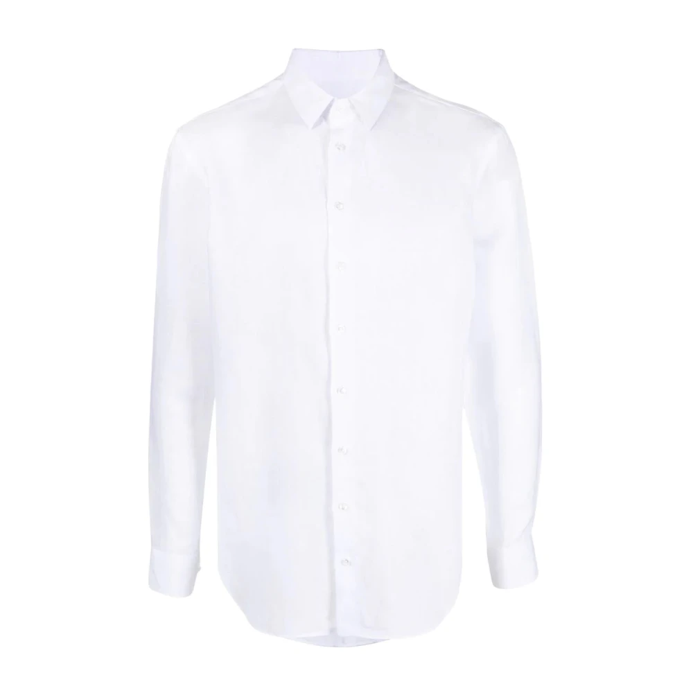 Giorgio Armani Elegant Wit Heren Overhemd met Lange Mouwen White Heren