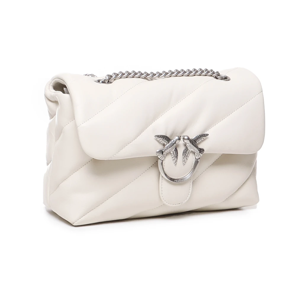 pinko Love Bag Puff in ivoor schapenleer White Dames