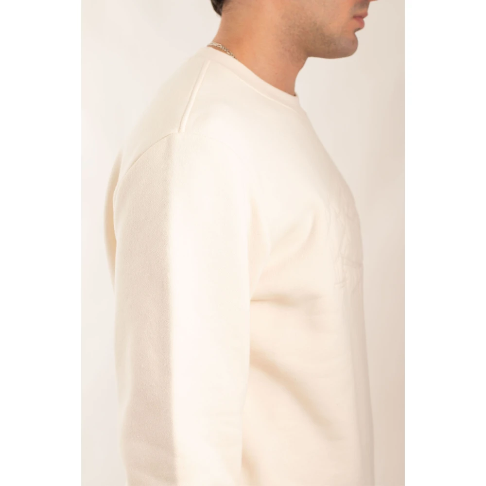 Lacoste Gewatteerde Croc Fleece Sweatshirt Beige Heren