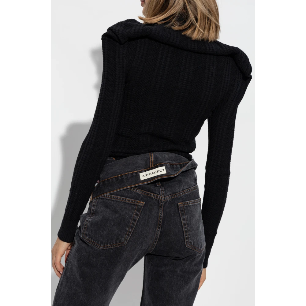 Y Project Vest met wollen afwerking Black Dames
