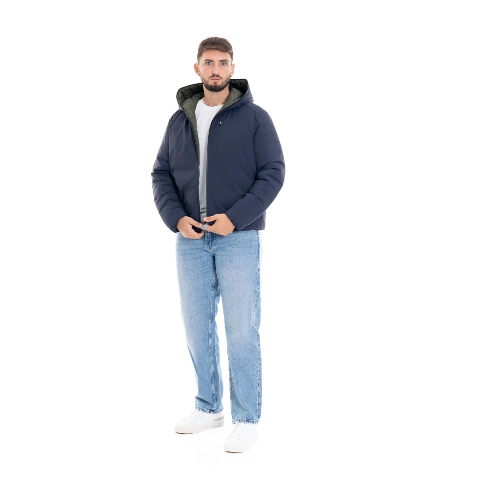 Save The Duck Omkeerbare Hoodie Herenjas Blue Heren