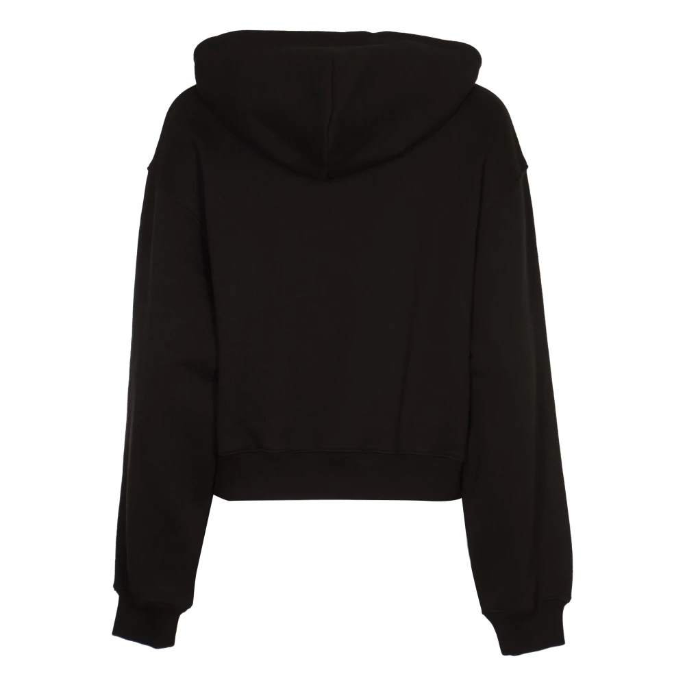 alexander wang Zwarte Terry Hoodie met Puff Paint Black Dames