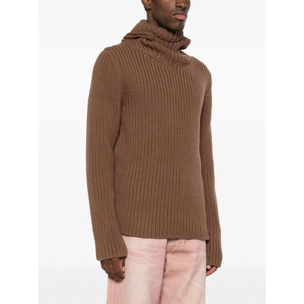 Lanvin Bruine Hooded Jas voor Mannen Brown Heren