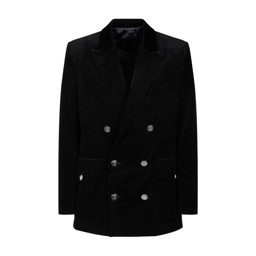 Balmain Black Double Breasted Corduroy Blazer - Male - Blazers - 2XL - Jackets