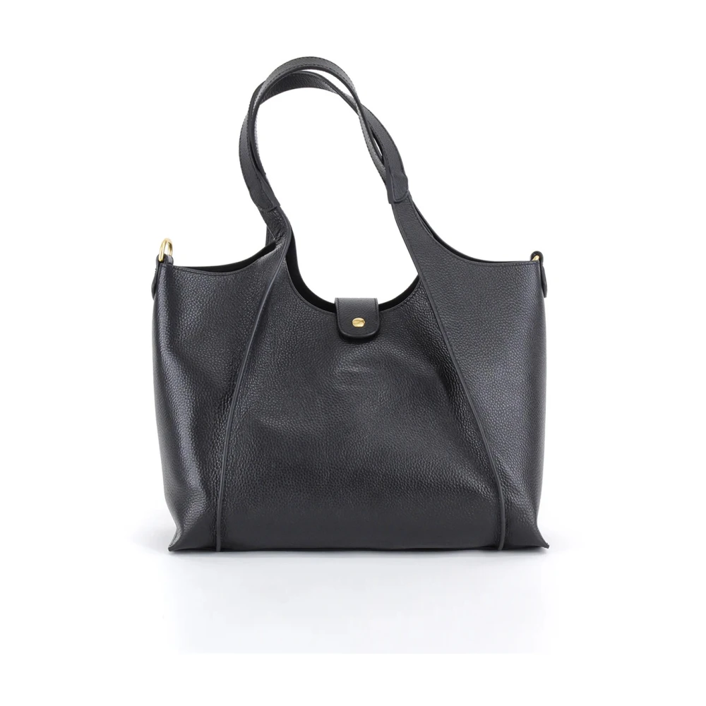 La Carrie Zwarte leren handtas met geboord logo Black Dames