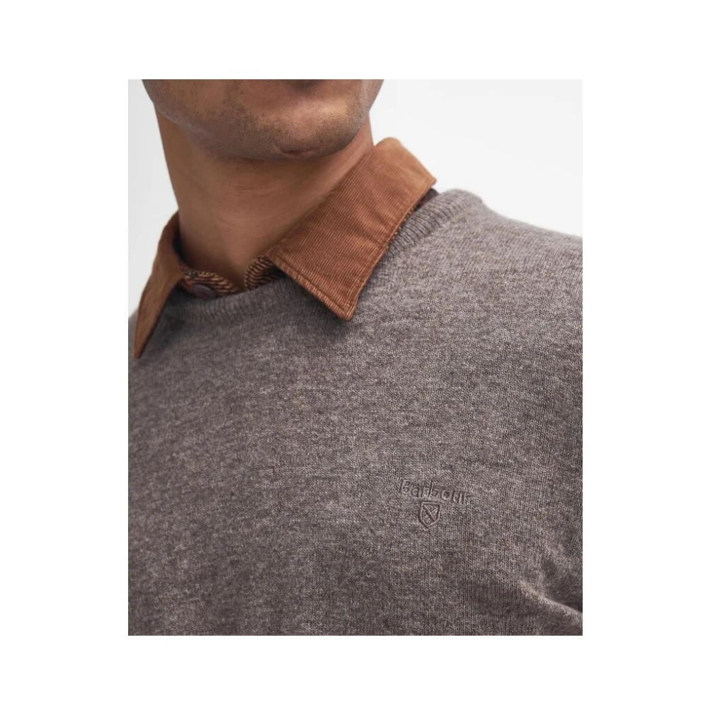 Barbour Zachte Lamswol Ronde Hals Trui Brown Heren