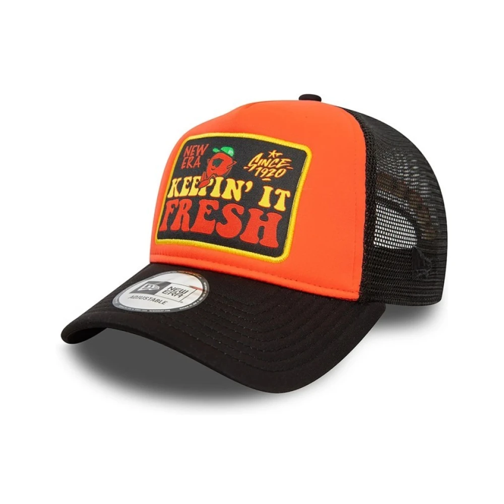 new era Zwarte Patch Trucker Hoed Multicolor Heren