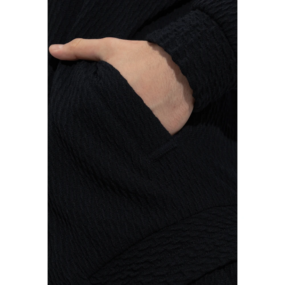 Emporio Armani Wollen jas Black Heren
