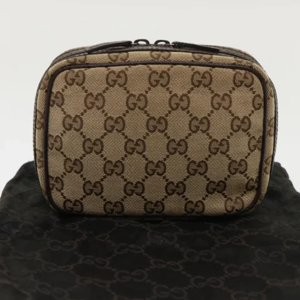 Gucci Vintage Pre-owned Canvas pouches Beige Dames
