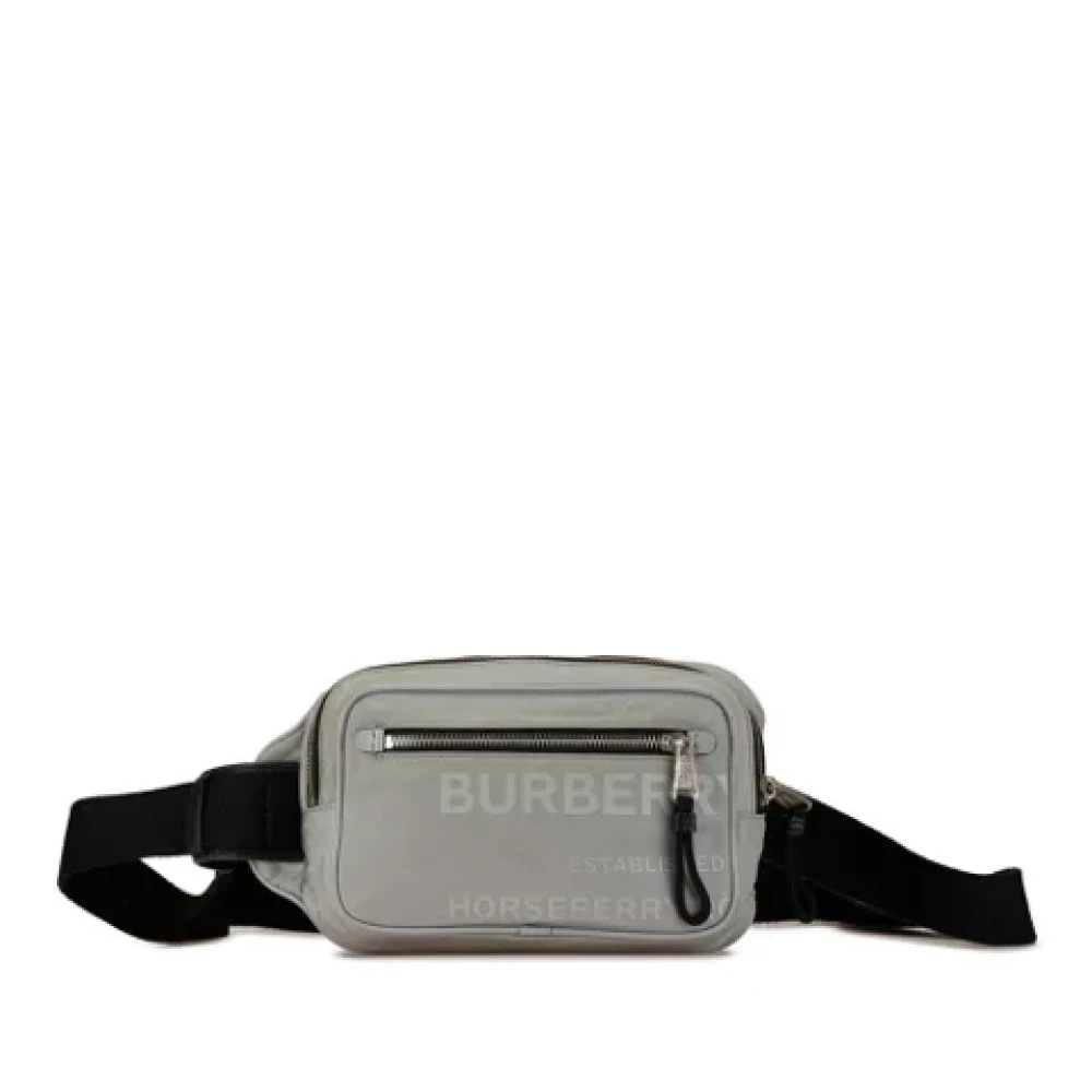 Burberry Vintage Pre-owned Leather crossbody-bags Gray Dames