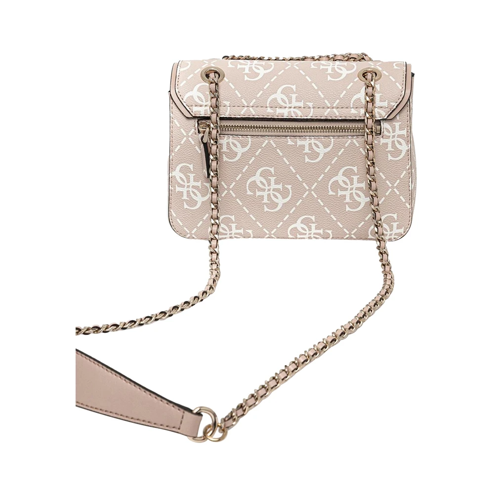 Guess Moderne Beige Schoudertas met Gouden Details Beige Dames