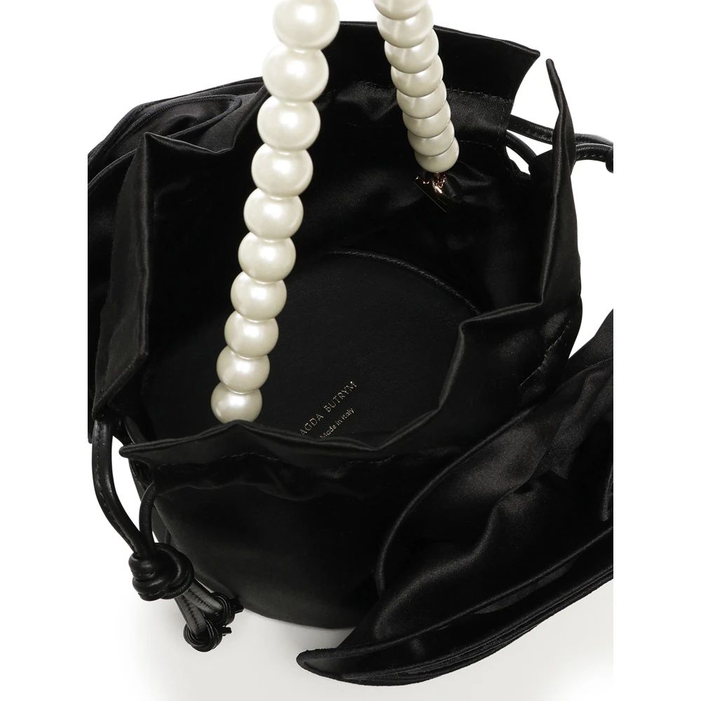 Magda Butrym Satin Pearl Accessoires Zwarte Tas Black Dames