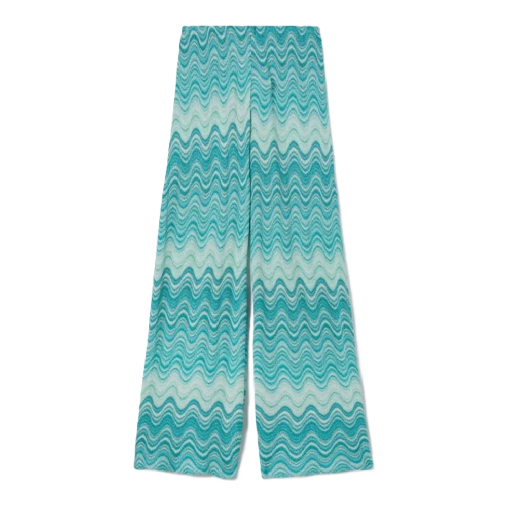 Mc2 Saint Barth Women's Blue Amalia Baggy Trousers - Wide Trousers - M - Trousers