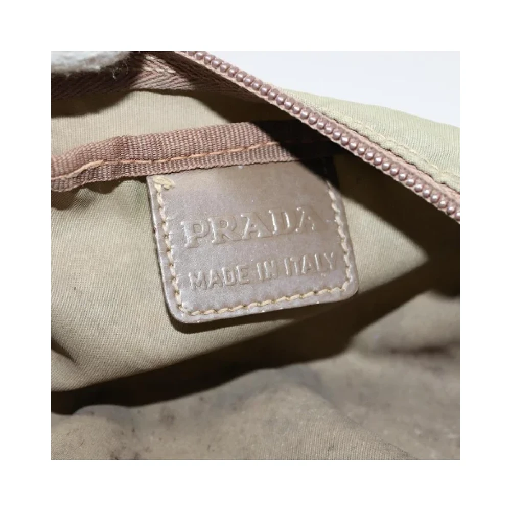 Prada Vintage Pre-owned Nylon prada-bags Beige Dames