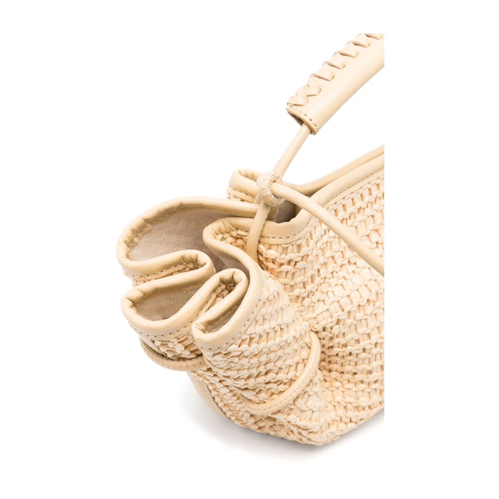 Hereu Beige Schoudertas met Magnetische Sluiting Beige Dames