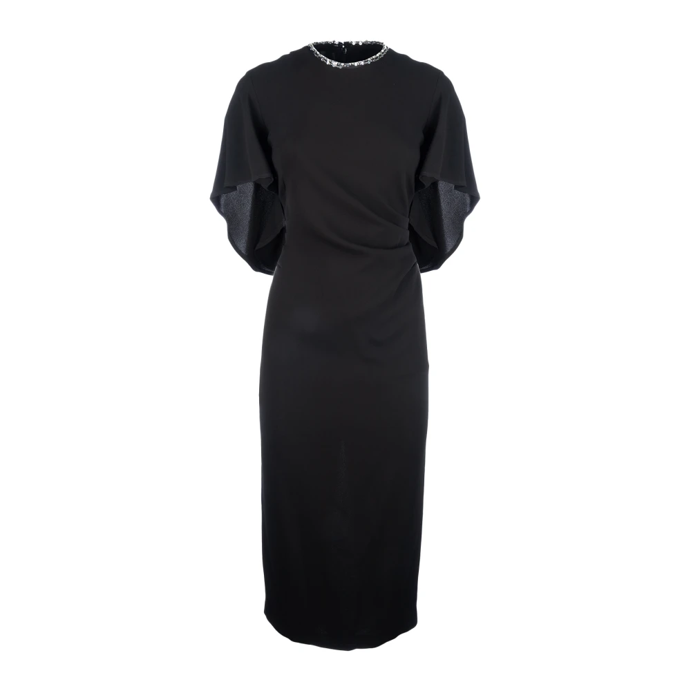 Pinko Women's Black Midi Dresses, Xl, Scopone Dress