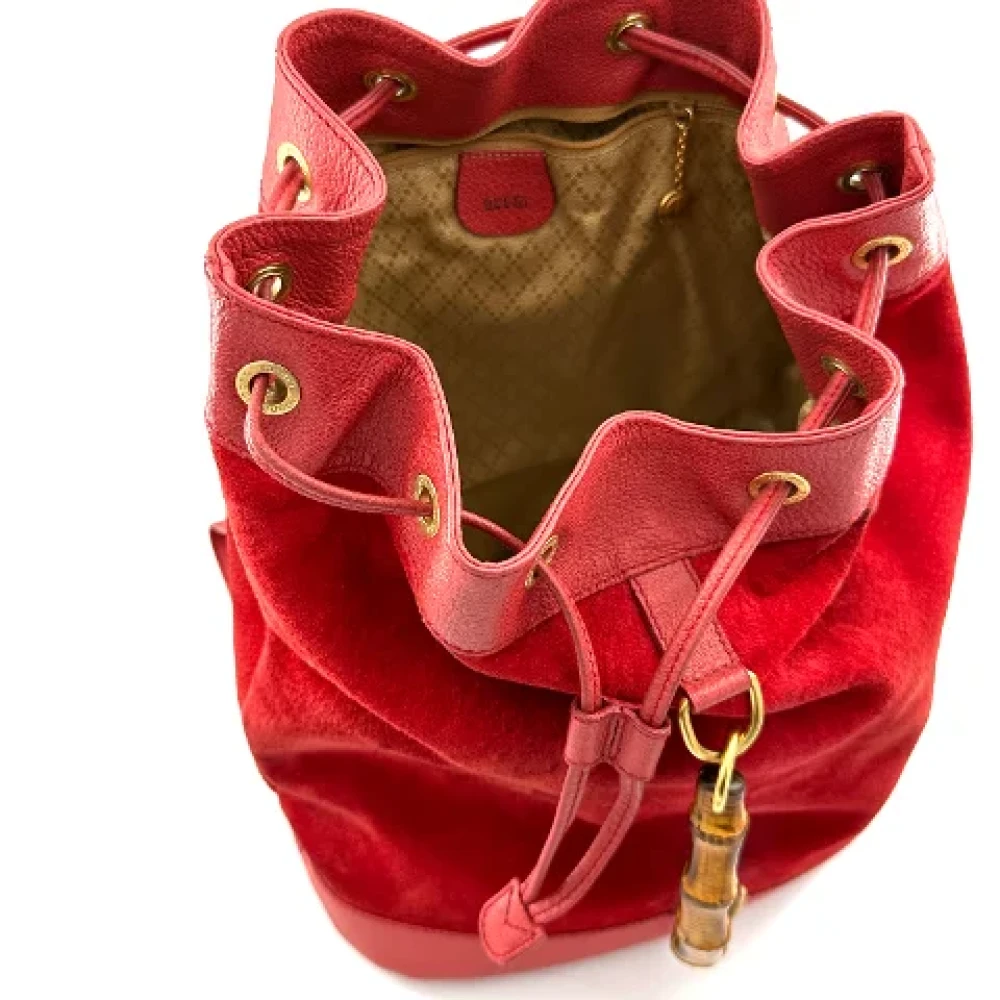 Gucci Vintage Pre-owned Suede gucci-bags Red Dames