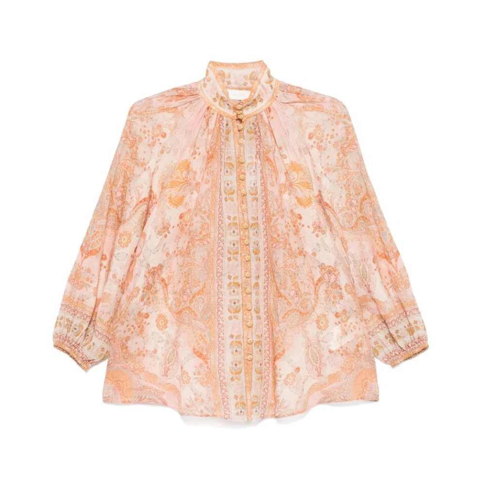 Zimmermann Acacia Print Knoopblouse Multicolor Dames