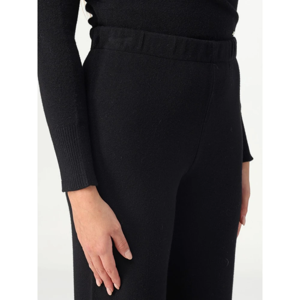 Kaos Zwarte elastische taille regular fit broek Black Dames