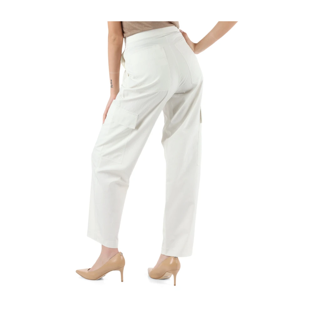 Calvin Klein Cargo broek met gekreukeld effect White Dames