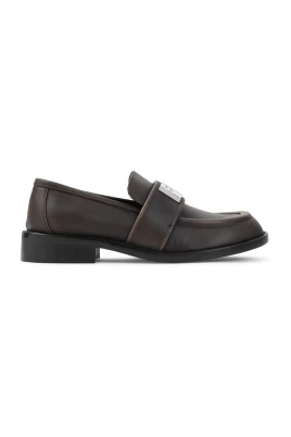 Brun Loafer Skor Elegant Silverdetaljer