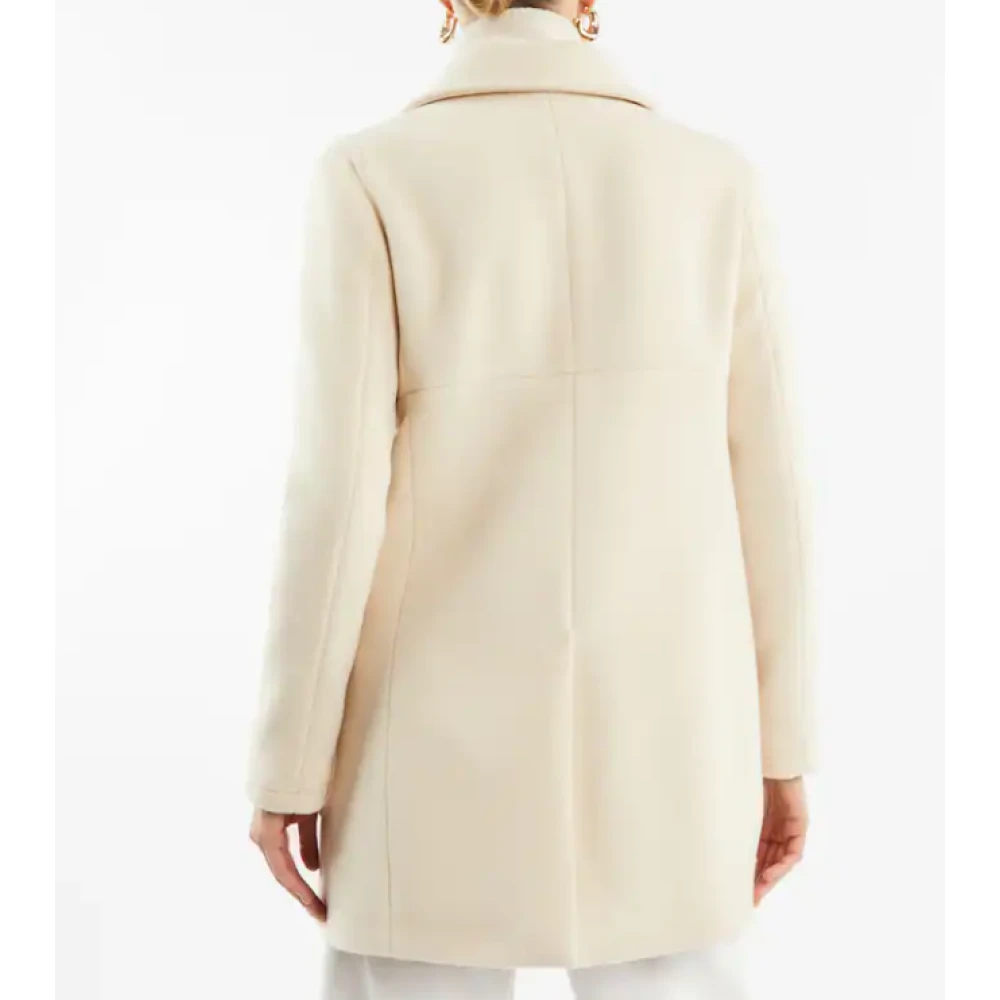 Fay Bon Ton Wollen Jas met Zakken Beige Dames