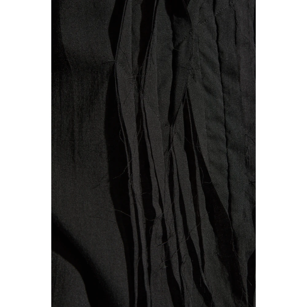 Y-3 Lange geplooide overhemd Black Heren
