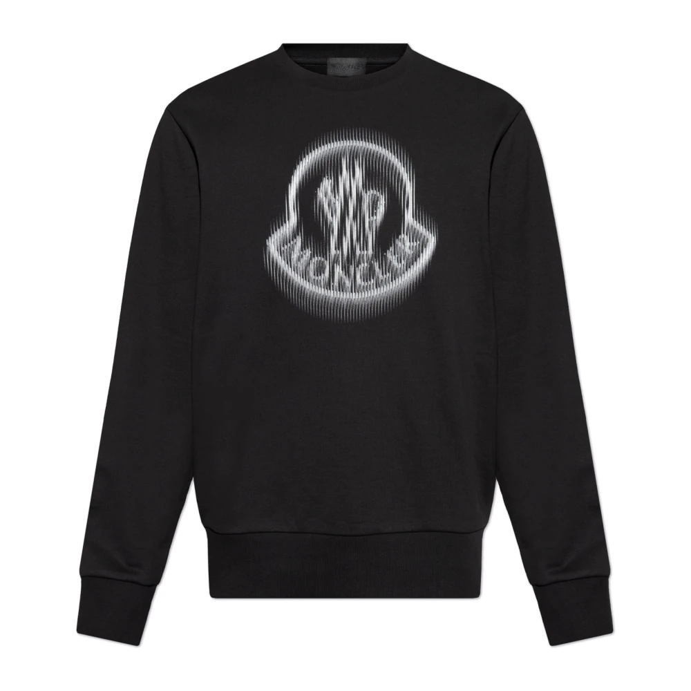 Moncler Sweatshirt met logo Black Heren