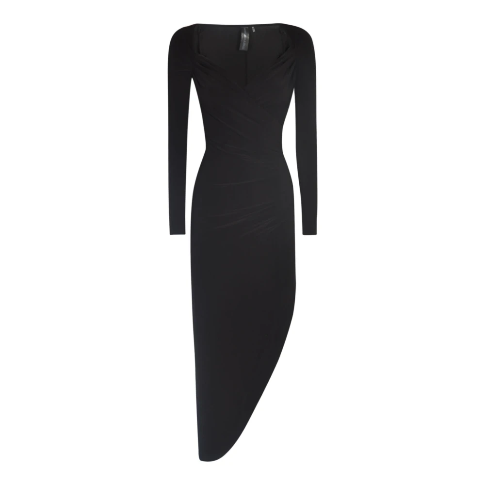 Norma Kamali Elegante Zwarte Jurk met Sweetheart Hals Black Dames