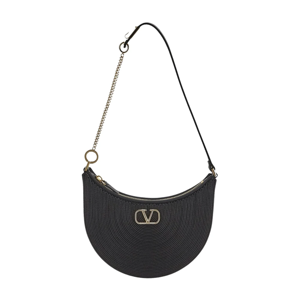 Valentino Garavani Leren Logo Tas Black Dames
