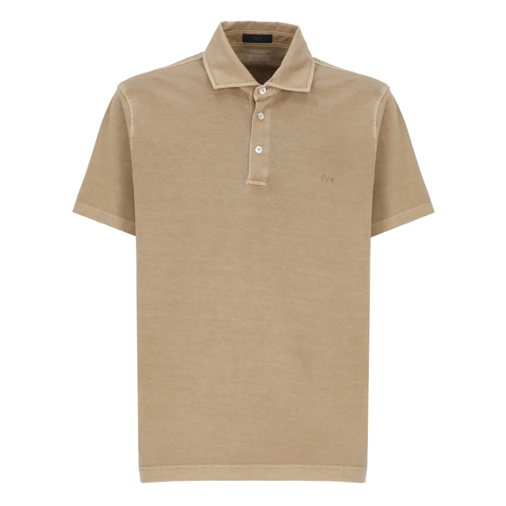 Fay Bruine Polo Shirt met Knopen Brown Heren
