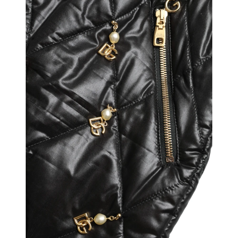 Dolce & Gabbana Elegante Shorts met Hoge Taille en Versieringen Black Dames