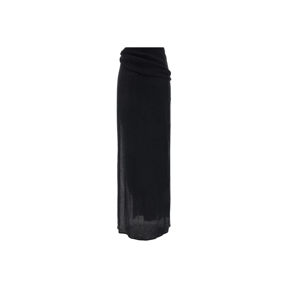 Magda Butrym Parel Detail Geknoopte Taille Lange Rok Black Dames