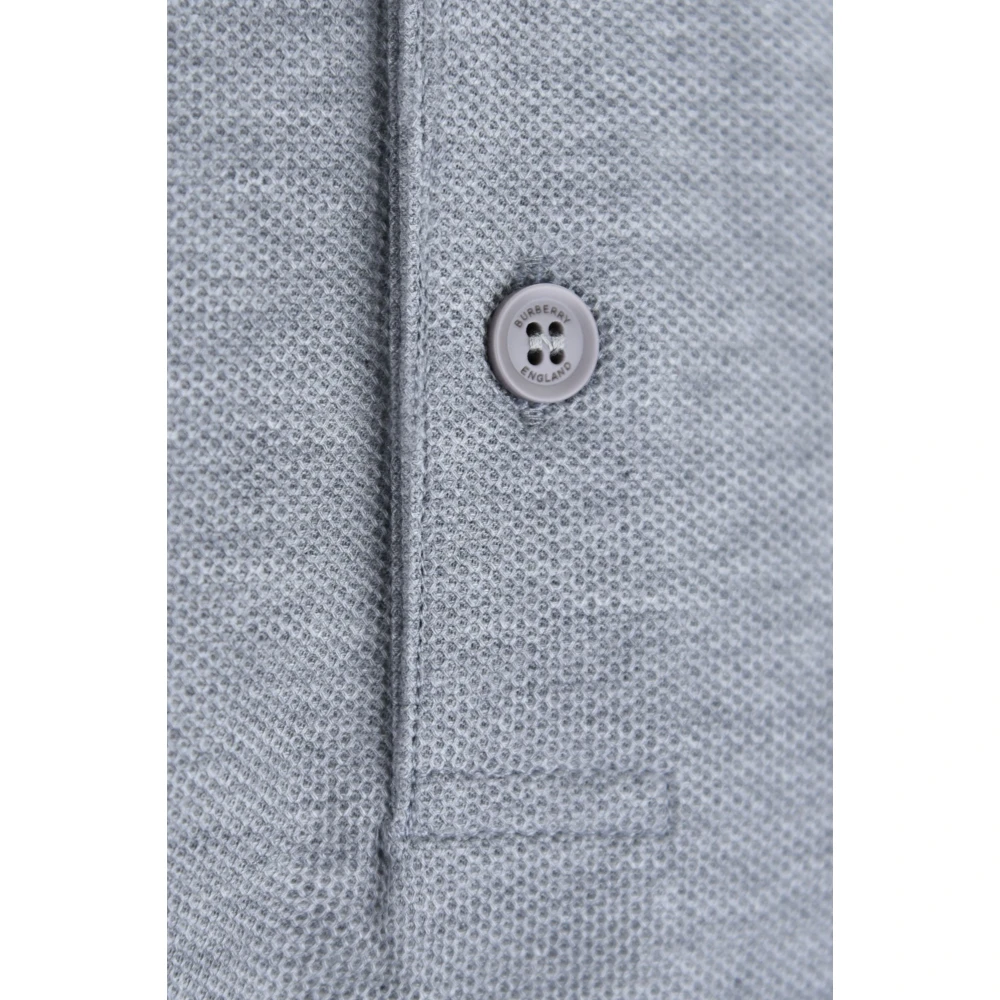 Burberry Grijze Polo Shirt met Logo Gray Heren