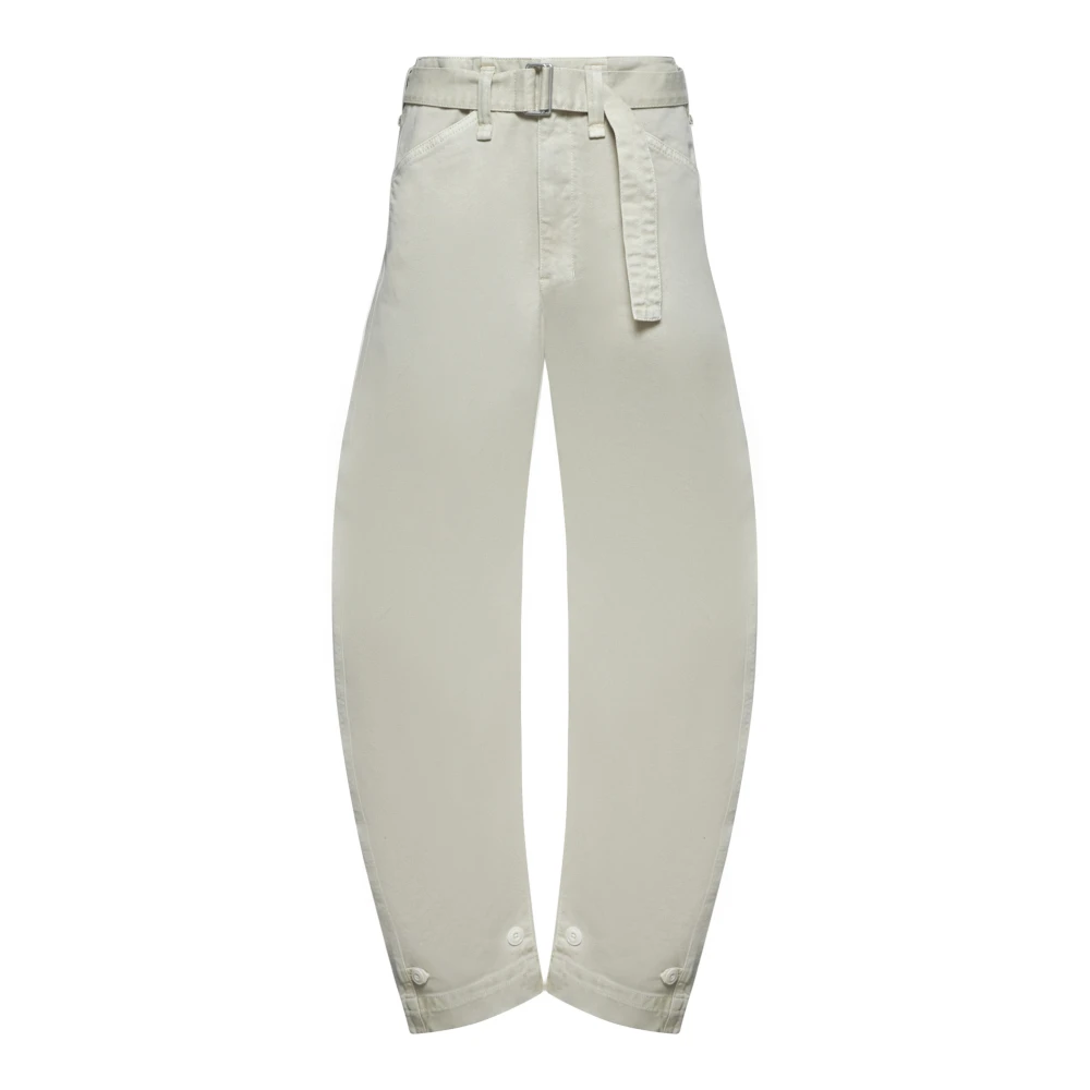 Lemaire Gebelde Tapered Broeken Beige Dames