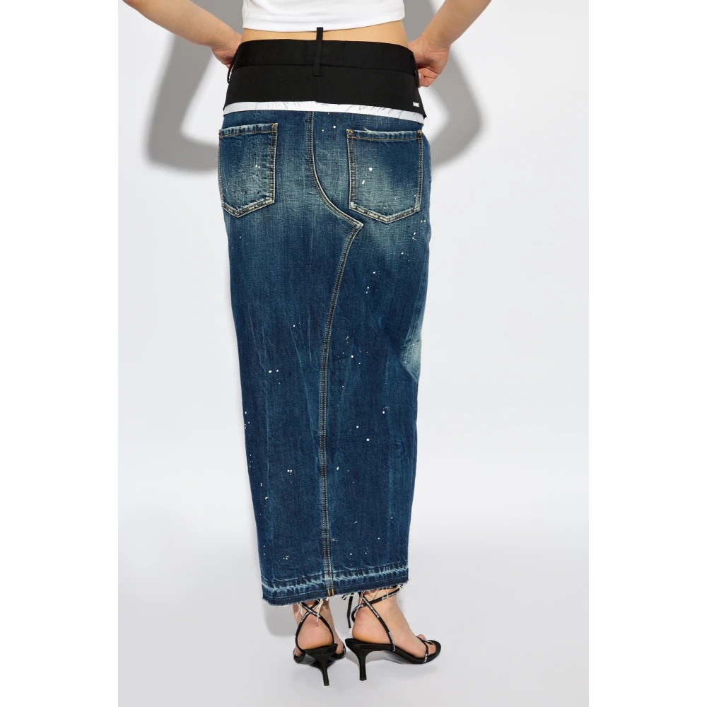 Dsquared2 Rok gemaakt van gecombineerde materialen Blue Dames