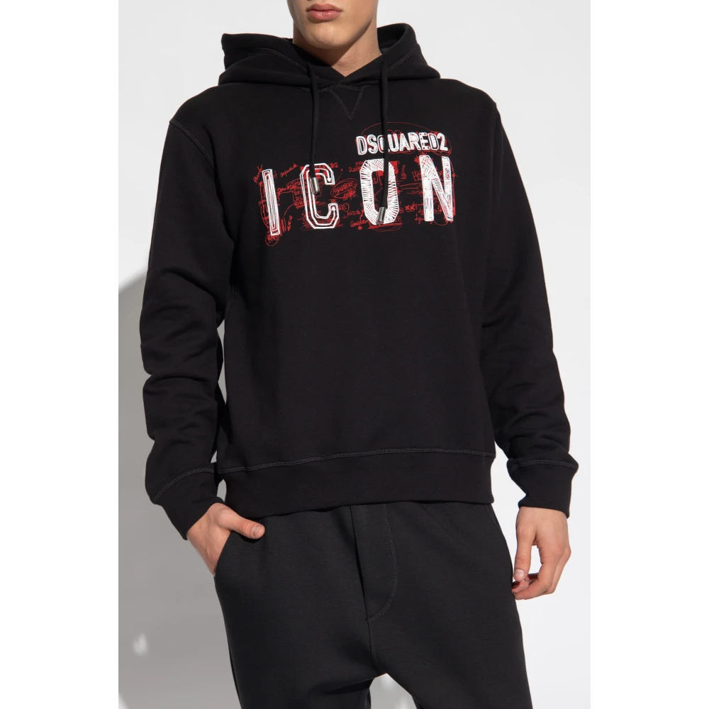 Dsquared2 Hoodie met logo Black Heren