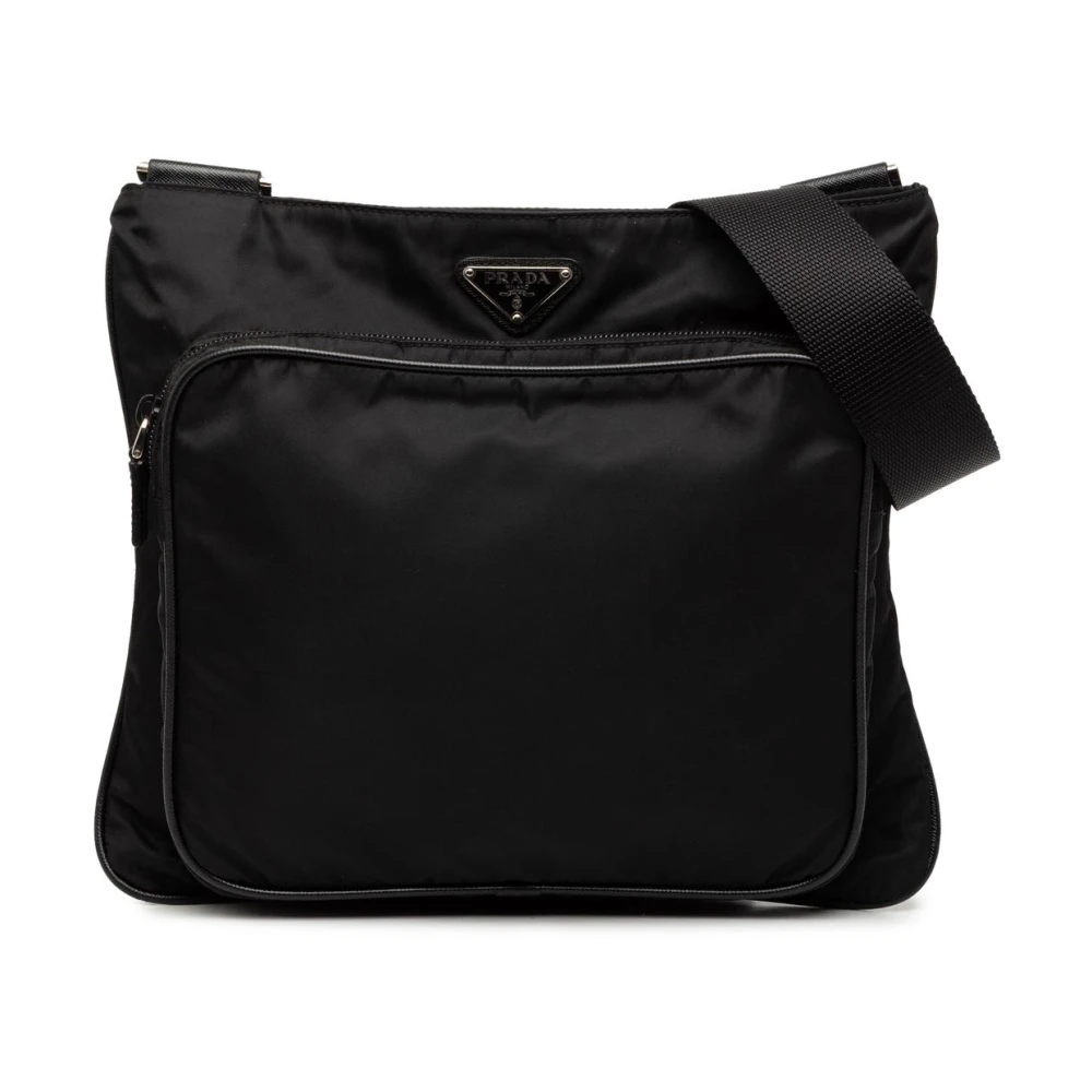 Prada Vintage Women's Black Pre-Owned Nylon Shoulder Bag
