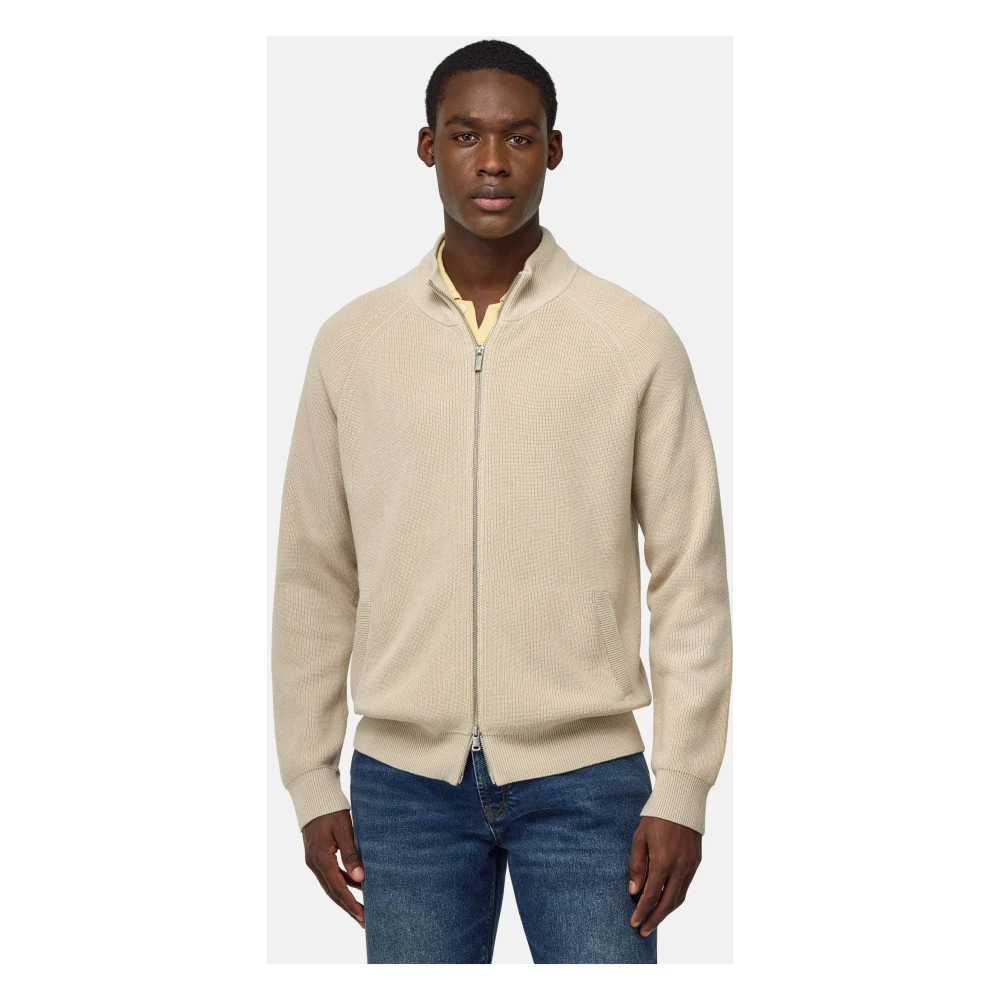 Boggi Milano Full-Zip Jumper Beige Heren