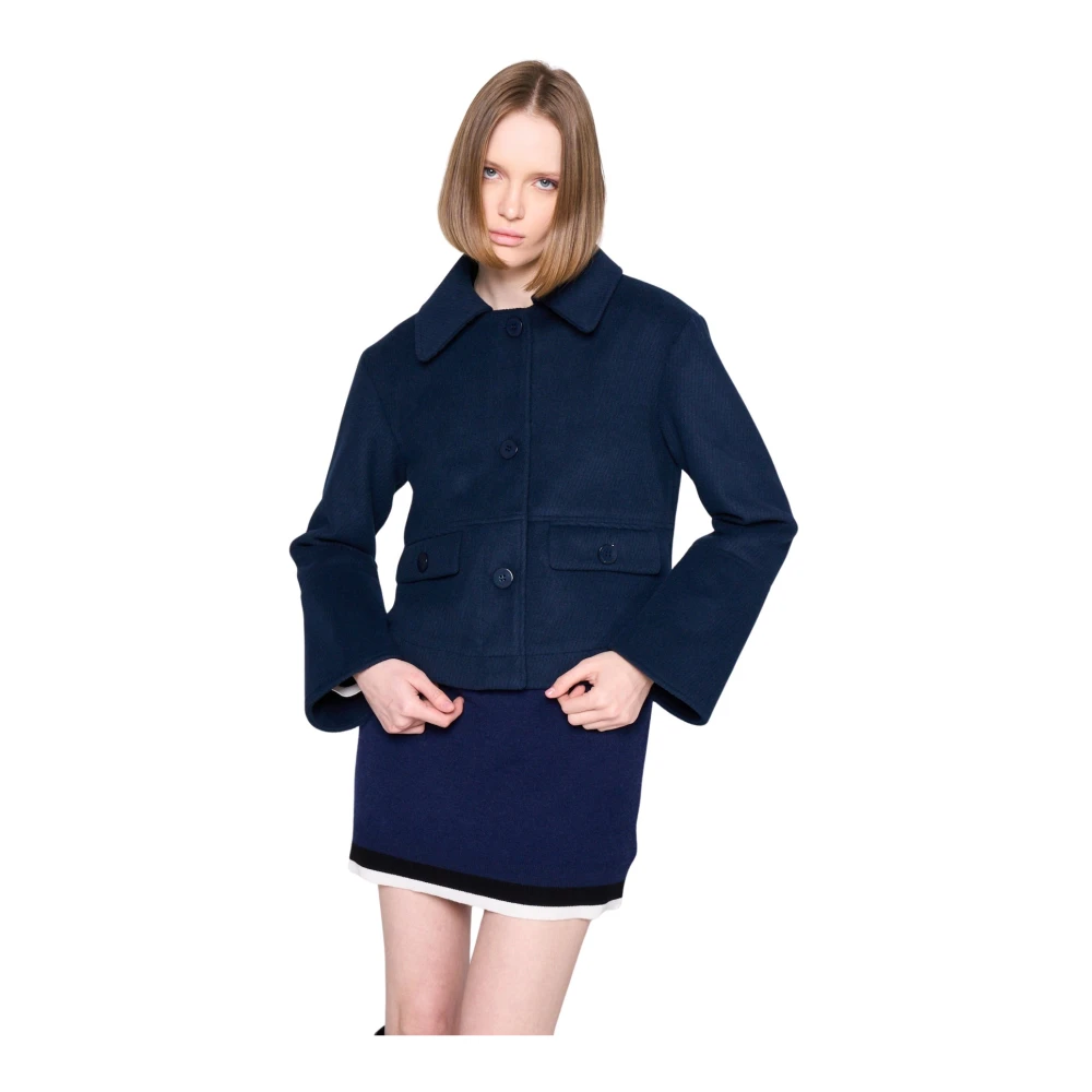 Silvian Heach Korte jas met overhemdkraag Blue Dames